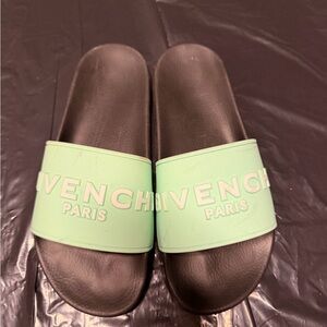 Givenchy Light Green and Black Slides